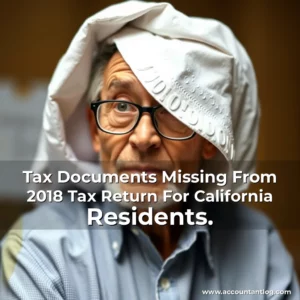 Artistic representation for Tax Documents Missing From 2018 Tax Return For California Residents.