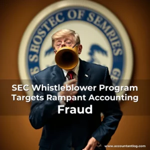Artistic representation for SEC Whistleblower Program Targets Rampant Accounting Fraud