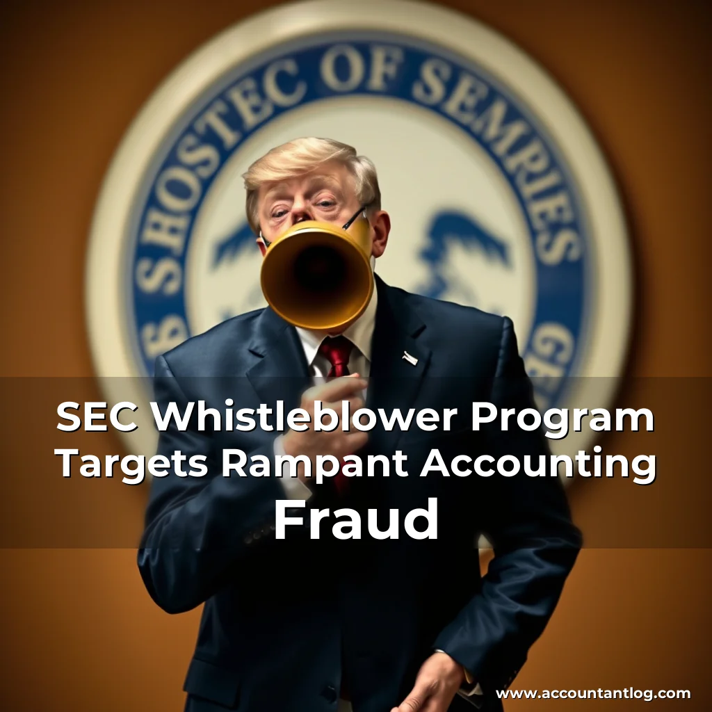 Artistic representation for SEC Whistleblower Program Targets Rampant Accounting Fraud