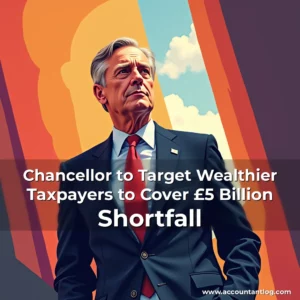 Artistic representation for Chancellor to Target Wealthier Taxpayers to Cover £5 Billion Shortfall