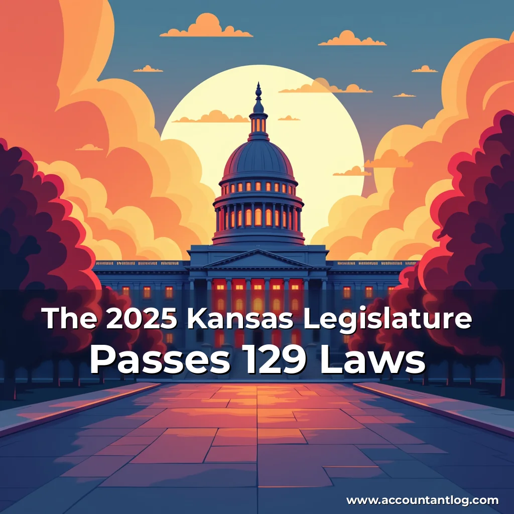 Artistic representation for The 2025 Kansas Legislature Passes 129 Laws