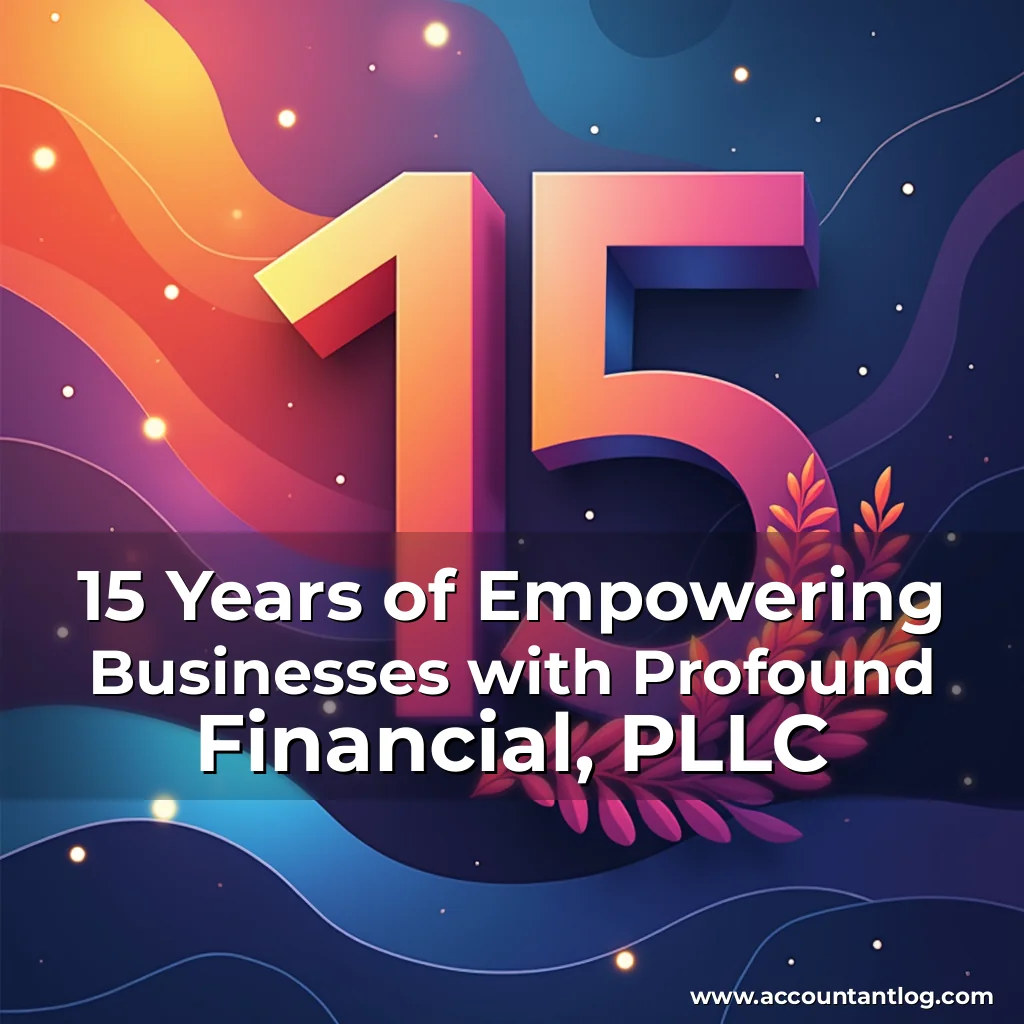 Artistic representation for 15 Years of Empowering Businesses with Profound Financial, PLLC