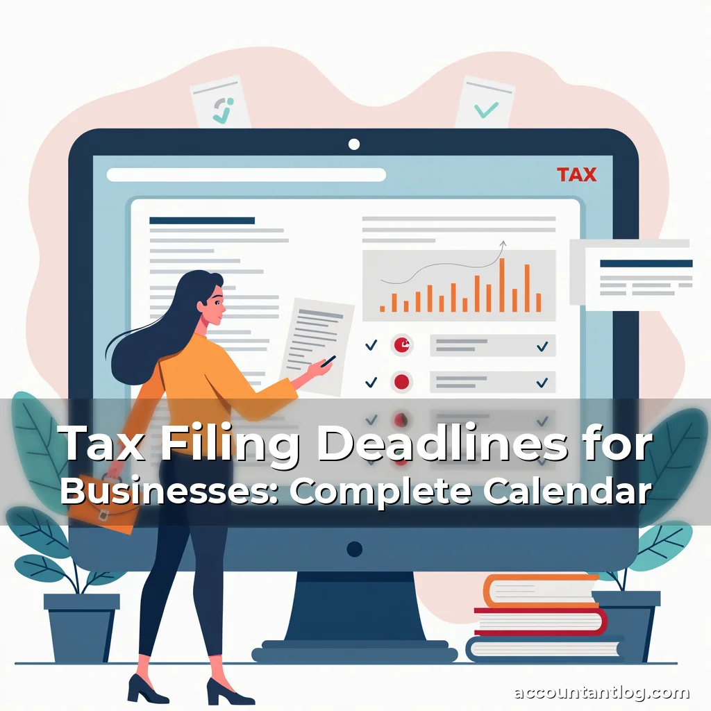 Artistic representation for Tax Filing Deadlines for Businesses: Complete Calendar