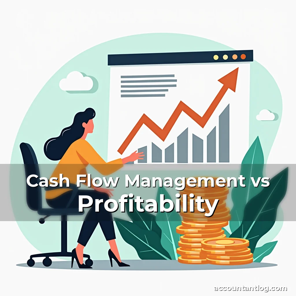 Artistic representation for Cash Flow Management vs Profitability