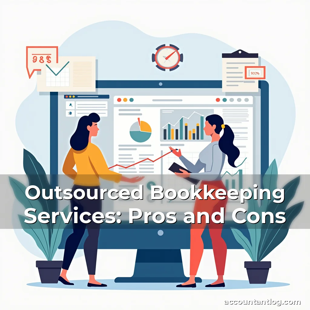 Artistic representation for Outsourced Bookkeeping Services: Pros and Cons
