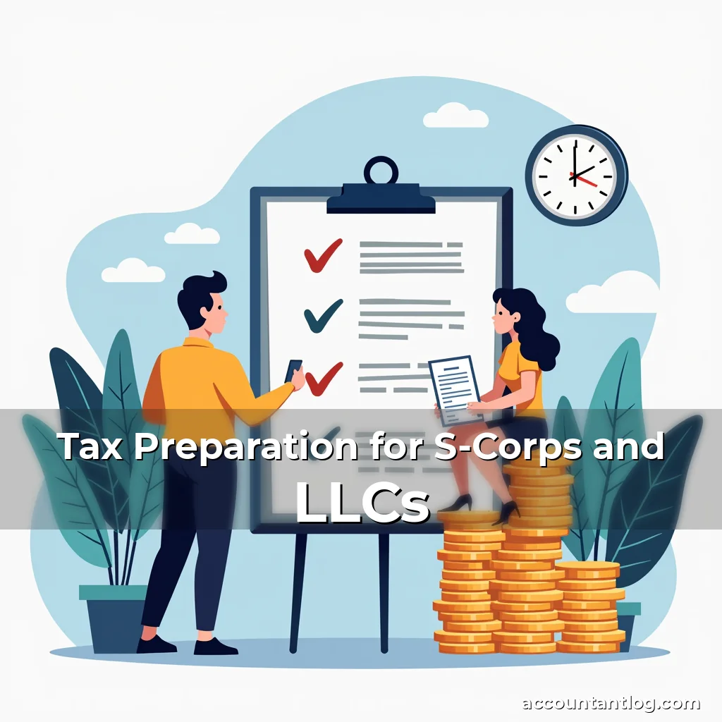 Artistic representation for Tax Preparation for S-Corps and LLCs