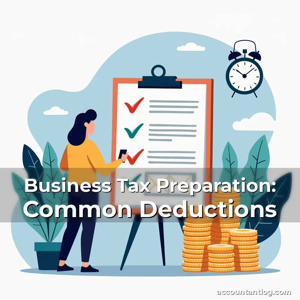 Artistic representation for Business Tax Preparation: Common Deductions