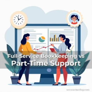 Artistic representation for Full-Service Bookkeeping vs Part-Time Support