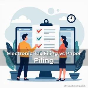 Artistic representation for Electronic Tax Filing vs Paper Filing