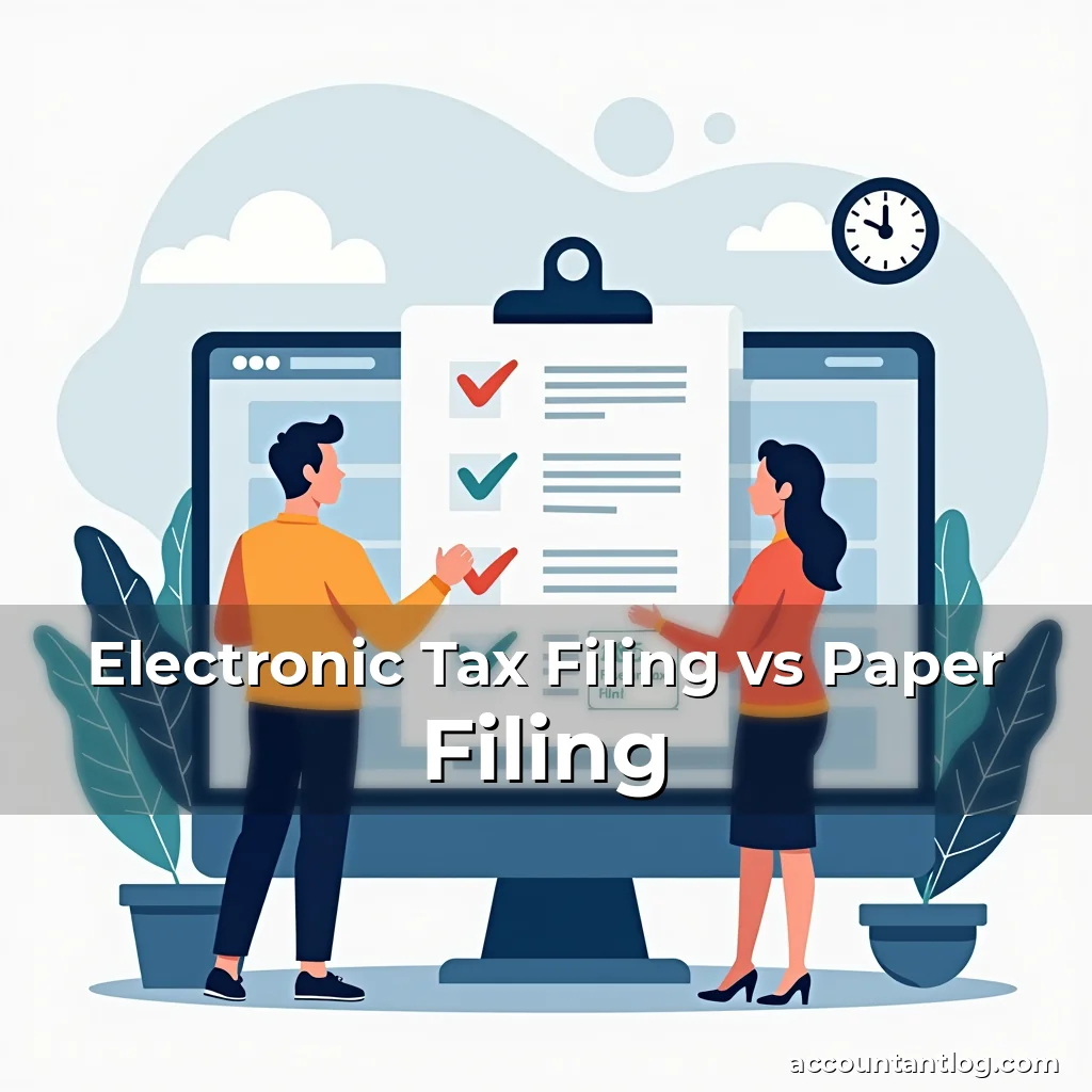 Artistic representation for Electronic Tax Filing vs Paper Filing