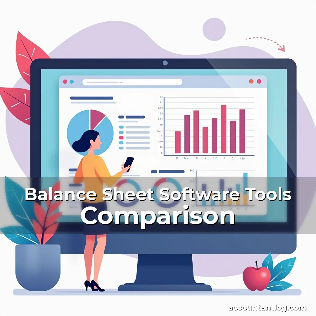 Artistic representation for Balance Sheet Software Tools Comparison
