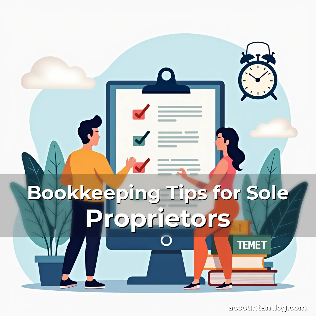 Artistic representation for Bookkeeping Tips for Sole Proprietors